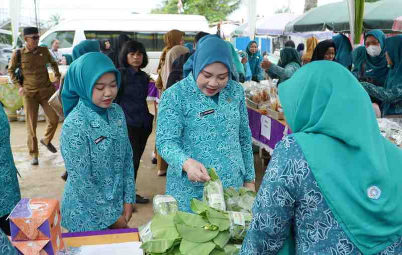 Staf Ahli TP PKK Sumsel, Lidyawati Cik Ujang melakukan kunjungan kerja ke Desa Sumber Makmur, Kecamatan Muara Padang, Banyuasin, Senin (29/9/2025). Foto: Humas Pemprov Sumsel.