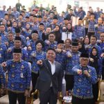 Gubernur Sumsel, Herman Deru bersama para peserta rakernas Korpri di Griya Agung, Palembang, Sabtu (4/10/2025. Foto: Humas Pemprov Sumsel.