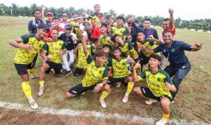 Tim sepakbola Muba yang menang telak atas PALI pada Porprov XV Sumsel, Rabu (22/10/2025). Foto: Kominfo Mba.
