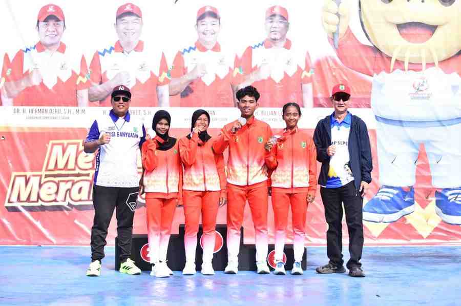 Para atlet Muba yang meraih medali di Porprov XV Sumsel, Senin (20/10/2025). Foto: Kominfo Muba.