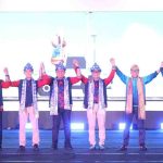 Gubernur Sumsel, Herman Deru dan para pejabat Korpri saat penutupan Pornas Korpri, Sabtu (11/10/2025) malam. Foto: Humas Pemprov Sumsel.