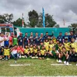 Tim sepakbola Muba yang berhasil membombardir gawang kontingan empat lawang pada ajang Porprov Sumsel, Sekayu, Senin (20/10/2025). Foto: Kominfo Muba.