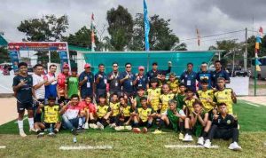 Tim sepakbola Muba yang berhasil membombardir gawang kontingan empat lawang pada ajang Porprov Sumsel, Sekayu, Senin (20/10/2025). Foto: Kominfo Muba.