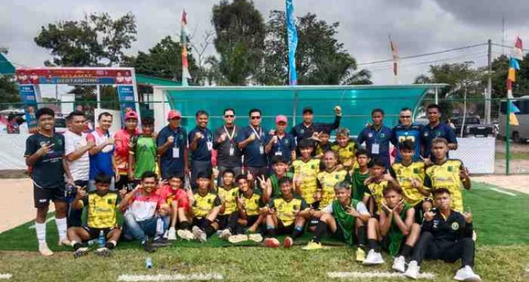 Tim sepakbola Muba yang berhasil membombardir gawang kontingan empat lawang pada ajang Porprov Sumsel, Sekayu, Senin (20/10/2025). Foto: Kominfo Muba.