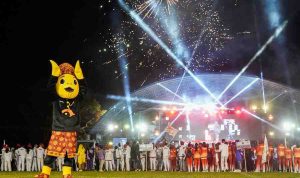 Suasana pembukaan Porprov, Muba, Sabtu (18/10/2025) malam di Stadion Serasan Sekate, Sekayu. Foto: Kominfo Muba.