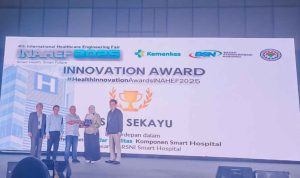 rsud Direktur RSUD Sekayu, dr. Dina Krisnawati Octaviani, M.Kes pada ajang Health Innovation Awards INAHEF 2025 yang digelar di Gedung Smesco, Jakarta. Foto: Kominfo Muba.