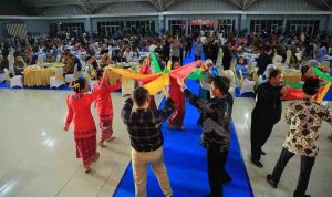 Suasana welcome dinner pesertta Pornas Korpri di Dining Hall, JSC Palembang. Foto: Humas Pemprov Sumsel.