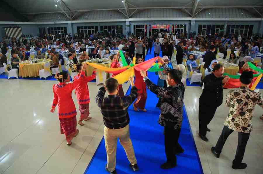 Suasana welcome dinner pesertta Pornas Korpri di Dining Hall, JSC Palembang. Foto: Humas Pemprov Sumsel.