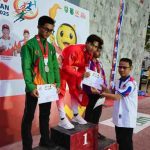 Atlet panjat tebing Muba meraih emas di Porprov XV Sumsel. Foto: Kominfo Muba.