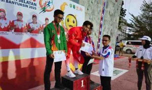 tebing Atlet panjat tebing Muba meraih emas di Porprov XV Sumsel. Foto: Kominfo Muba.
