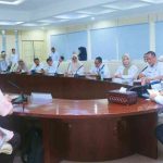 Wabup Muba Kyai Rohman didampingi OPD terkait saat menerima Tim Assessment Eliminasi Malaria Provinsi Sumatera Selatan, bertempat di Ruang Rapat Serasan Sekate, Rabu (15/10/2025). Foto: Kominfo Muba.