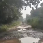 Kondisi jalan yang rusak di Lawang Wetan, Muba, Foto: IST