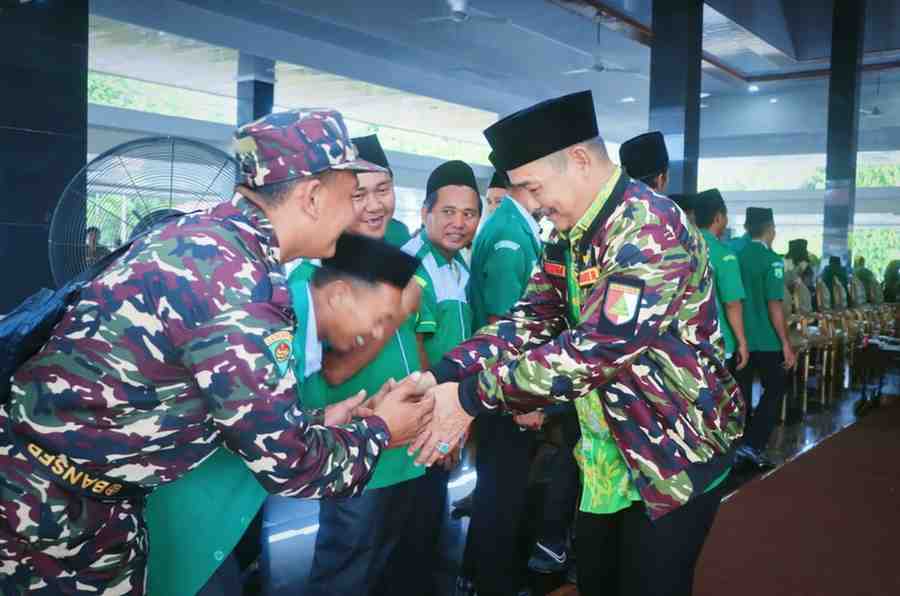 Wabup Muba, Rohman saat hadir di pelantikan pengurus GP Ansor, Muba, Selasa (25/11/2025). Foto: Kominfo Muba.