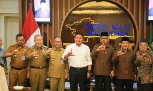 Gubernur Sumsel, Herman Deru menerima audiensi pengurus Persatuan Lembaga Lanjut Usia Indonesia (PLLI) Provinsi Sumsel, Selasa (27/1/2026), Foto: Humas Pemprov Sumsel.