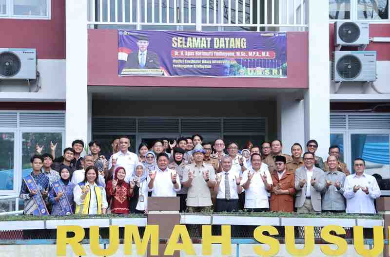Menko Infrastruktur, Agus Harimurti Yudhoyono (AHY) meninjau Rumah Susun (Rusun) Universitas Sriwijaya (Unsri), Selasa (10/2/2026). Foto: Kominfo Palembang.