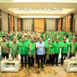 Wakil Gubernur Sumatera Selatan (Sumsel), H. Cik Ujang menghadiri Pengukuhan Pengurus, Orientasi Politik, dan Musyawarah Kerja Wilayah (Muskerwil) Dewan Pengurus Wilayah (DPW) Partai Kebangkitan Bangsa Sumsel masa bakti 2026–2031. Kegiatan tersebut berlangsung di Hotel Santika Premiere Palembang, Sabtu (14/2/2026). Foto: Humas Pemprov Sumsel.