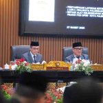 Walikota Palembang, Ratu Dewa saat menghadiri paripurna LKPJ Walikota TA 2025, Jumat (27/3/2026). Fot6o: Kominfo Palembang.