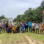 PT Astaka Dodol dan warga perbatasan Muba dan Muratara launching pembangunan jalan jalur darat yang menghubungkan Desa Ulak Embacang dan Desa Pauh. Foto: IST