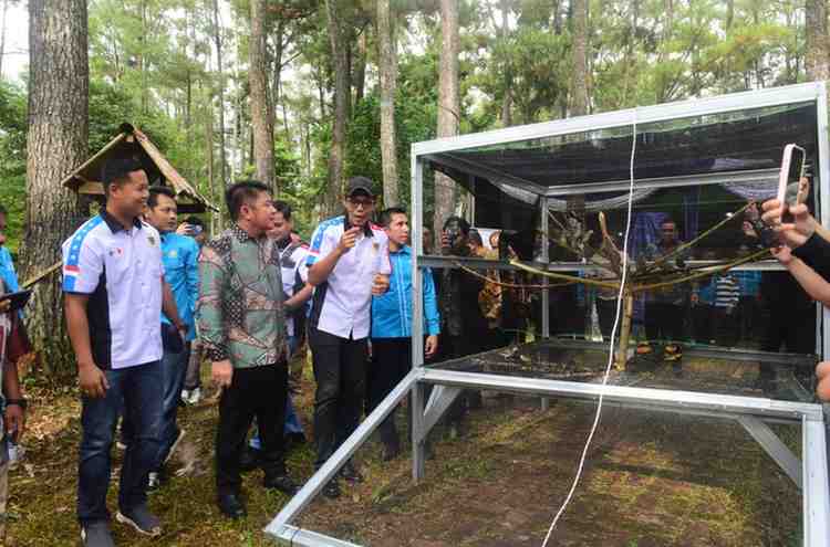 Gubernur Sumatera Selatan (Sumsel), Dr. H. Herman Deru menghadiri kegiatan halal bihalal Ikatan Alumni Sekolah Kehutanan Menengah Atas (IKA SKMA) Pengurus Daerah Provinsi Sumsel yang digelar di Taman Wisata Alam Punti Kayu, Sabtu (18/4/2026). Foto: Humas Pemprov Sumsel.