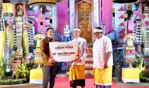 Bersama Gubernur Sumsel, Herman Deru, Kapolda Sumsel, Irjen Sandi Nugroho serta Kepala Kejaksaan Tinggi Sumsel, Dr Ketut Sumedana, Walikota Palembang, Ratu Dewa hadiri perayaan Dharma Santi Hari Suci Nyepi Tilem Kesanga Tahun 2026 yang digelar di Pura Agung Sriwijaya. Foto: Kominfo Palembang.