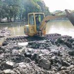Normalisasi kolam retensi, salah satu cara mencegah banjir di Palembang. Foto: Dok KOminfo Palembang.