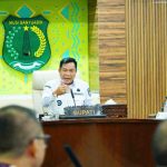 Bupati Muba HM. Toha Tohet, SH saat pimpin Rapat Percepatan Proses Fisik Kegiatan Revitalisasi Jembatan Lalan, Rabu (29/4/2026) di Ruang Rapat Serasan Sekate. Foto: Kominfo Muba.