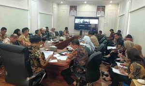 Para pejabat Pemkab Muba gelar Desk 1 Penilaian Kinerja Pengentasan Kemiskinan dan Stunting yang digelar secara virtual, Kamis (9/4/2026). Foto: Kominfo Muba.