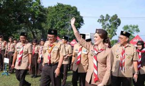 Jambore Cabang Gerakan Pramuka Kota Palembang Tahun 2026 resmi dibuka di Lapangan Utama Kwartir Cabang Gerakan Pramuka Kota Palembang, Kamis (30/4/2026) oleh Ketua Kwartir Cabang Gerakan Pramuka Kota Palembang, Putri Azizah Prima Salam. Foto: Kominfo Palembang.