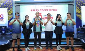 Sekretaris Daerah (Sekda) Kota Palembang, Aprizal Hasyim menghadari press confrence rencana Ampera Tourism Run 2026, Jumat (17/4/2026). Foto: Kominfo Palembang.