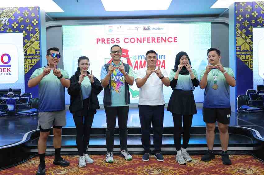 Sekretaris Daerah (Sekda) Kota Palembang, Aprizal Hasyim menghadari press confrence rencana Ampera Tourism Run 2026, Jumat (17/4/2026). Foto: Kominfo Palembang.