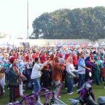 Palembang Budaya Run yang dirangkaikan dengan launching Senam Kriya (Kreasi Sriwijaya) 2026 di Lapangan Stadion Bumi Sriwijaya, Jumat (24/4/2026). Foto: Kominfo Palembang.
