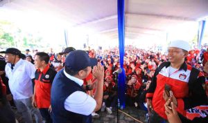 Gubernur Sumatera Selatan, Dr.H. Herman Deru menggelar Rembuk Buruh bersama Aliansi Serikat Buruh Sumsel dalam rangka peringatan Hari Buruh Internasional, Jumat (1/5/2026). Foto: Humas Pemprov Sumsel.