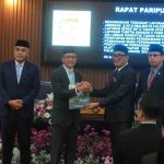 Wali Kota Palembang, Ratu Dewa menghadiri Rapat Paripurna X Masa Persidangan II DPRD Kota Palembang dengan agenda utama penyampaian rekomendasi DPRD terhadap Laporan Keterangan Pertanggungjawaban (LKPJ) Tahun Anggaran 2025, Kamis (30/4/2026). Foto: Kominfo Palembang.