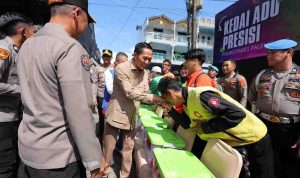 Wali Kota Palembang, Drs. H. Ratu Dewa, MSi bersama Kepolisian Daerah (Polda) Sumatera Selatan menghadiri peluncurkan Kedai ADO Presisi secara serentak di 17 kabupaten dan kota di wilayah Sumatera Selatan, Selasa (5/5/2026). Foto: Kominfo Palembang.