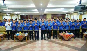 Bupati Muba, HM Toha saat membuka Musyawarah Pimpinan Korpri Kabupaten Muba dalam rangka Pemilihan Ketua Korpri Pengganti Antar Waktu Masa Bakti 2024–2029, Rabu (20/5/2026) di Auditorium Pemkab Muba. Foto: Kominfo Muba.
