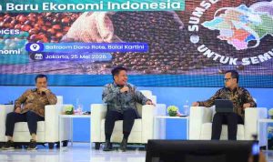 Gubernur Sumatera Selatan Dr. H. Herman Deru menjadi satu-satunya gubernur dari wilayah Sumatera yang dipercaya tampil sebagai pembicara dalam Konferensi Nasional Pengembangan Ekonomi Daerah (KNPED) 2026 yang diselenggarakan Otoritas Jasa Keuangan di Ballroom Dana Rote, Balai Kartini, Jakarta, Senin (25/5/2026) pagi. Foto: Humas Pemprov Sumsel.