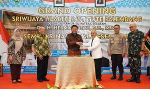 Gubernur Sumsel, Herman Deru hadir membuka Grand Opening dan Seminar Nasional Sriwijaya Health Institute (SHI) di Ballroom Hotel Harper Palembang, Rabu (24/6/2026). Foto: Humas Pemprov Sumsel.