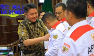 Gubernur Sumatera Selatan (Sumsel) Dr. H. Herman Deru menerima audiensi Asosiasi Pemerintahan Desa Seluruh Indonesia (APDESI) Merah Putih Sumsel di ruang tamu Gubernur Sumsel, Kamis (18/6/2026). Foto: Humas Pemprov Sumsel.