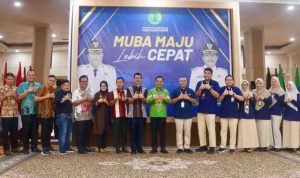 JKN Wabup Muba, Rohman menerima kunjungan jajaran Deputi Direksi Wilayah III BPJS Kesehatan dalam sebuah agenda audiensi dan silaturahmi formal yang berlangsung di Guest House Griya Bumi Serasan Sekate, Kamis (30/7/2026). Foto: Kominfo Muba.
