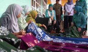 Ketua TP PKK Provinsi Sumatera Selatan (Sumsel), Feby Herman Deru mengunjungi Kampung Batik Madani di Kota Lubuk Linggau, Rabu (22/7/2026). Foto: Humas Pemprov Sumsel.