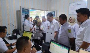 Sekda Muba, Syafaruddin, MSI hadiri di peluncuran aplikasi E-PUS PADEK di ruang rapat Lantai 2 UPTD Puskesmas Balai Agung, Rabu (01/07/2026). Foto: Kominfo Muba.