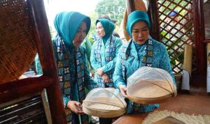 febi1 Ketua TP PKK Provinsi Sumatera Selatan, Feby Herman Deru melihat karya UMKM saat kunjungan kerja ke TP PKK Kabupaten Empat Lawang, Selasa (21/7/2026). Foto: Humas Pemprov Sumsel.