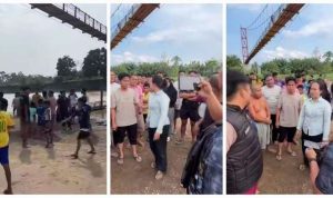 Warga yang mengevakuasi para mahasiswa KKN yang tenggelam di Sungai Rawas, Senin (27/7/2026). Foto: IST/detik sumbagsel.