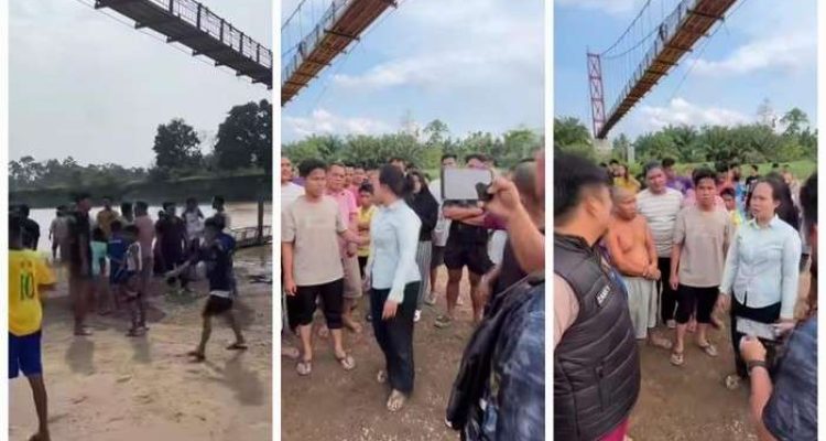 Warga yang mengevakuasi para mahasiswa KKN yang tenggelam di Sungai Rawas, Senin (27/7/2026). Foto: IST/detik sumbagsel.