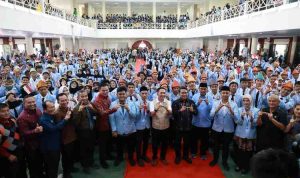 UIN Wali Kota Palembang, Ratu Dewa hadiri secara langsung kegiatan Pengenalan Budaya Akademik dan Kemahasiswaan (PBAK) SWARNA di Gedung Academic Center UIN Raden Fatah Palembang, Kamis (20/8/2026). Foto: Kominfo Palembang.