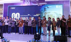 Pembukaan Garuda Indonesia Travel Fair (GATF) 2026 yang digelar di atrium Palembang Indah Mall, Jumat (28/8/2026). Foto: Kominfo Palembang.