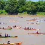 Suasana lomba balap motor ketek (getek) di Sungai Musi, Kota Sekayu. Foto: Dok Pemkab Muba.