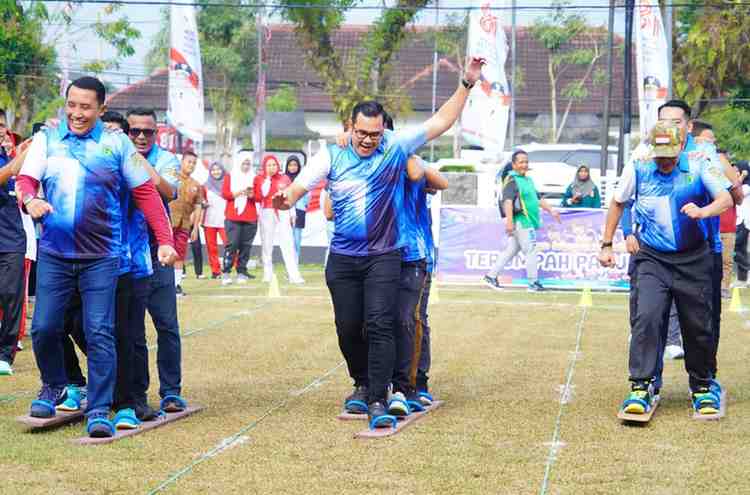 Para ASN Pemkab Muba yang lomba dalam rangka HUT RI, Selasa (18/8/2026). Foto: Kominfo Muba.