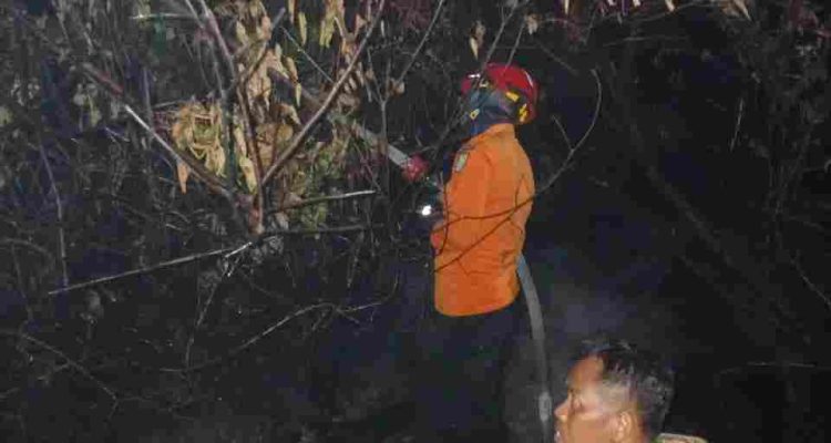 Kebakaran hutan, kebun dan lahan (Karhutbunla) kembali terjadi di Kabupaten Musi Banyuasin. Kali ini, api melanda kawasan Dusun 9 Desa Tanah Abang, Kecamatan Batang Hari Leko, Sabtu malam (29/8/2026). Aparat pun berjibaku hingga dini hari. Foto: Dok BPBD Muba.