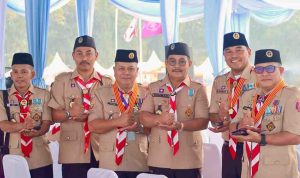 Wakil Bupati Musi Banyuasin (Muba) Abdur Rohman Husen menghadiri Upacara Peringatan Hari Pramuka ke-65 sekaligus Pembukaan Jambore Nasional (Jamnas) Gerakan Pramuka XII Tahun 2026 yang berlangsung di Lapangan Utama Bumi Perkemahan dan Graha Wisata (Buperta) Pramuka Cibubur, Jakarta Timur, Jumat (14/8/2026). Foto: Kominfo Muba.